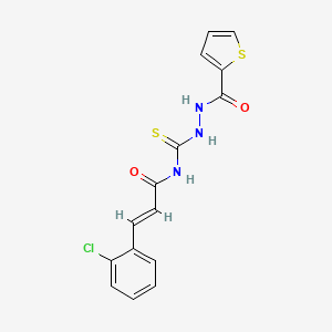 molecular formula C15H12ClN3O2S2 B4806036 3-(2-chlorophenyl)-N-{[2-(2-thienylcarbonyl)hydrazino]carbonothioyl}acrylamide 