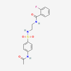 molecular formula C17H18FN3O4S B4806050 N-[2-({[4-(acetylamino)phenyl]sulfonyl}amino)ethyl]-2-fluorobenzamide 