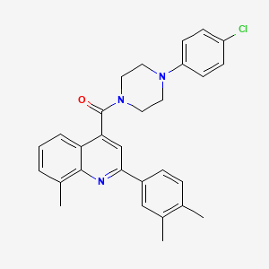 4-{[4-(4-chlorophenyl)-1-piperazinyl]carbonyl}-2-(3,4-dimethylphenyl)-8-methylquinoline