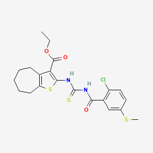 ethyl 2-[({[2-chloro-5-(methylsulfanyl)benzoyl]amino}carbothioyl)amino]-5,6,7,8-tetrahydro-4H-cyclohepta[b]thiophene-3-carboxylate