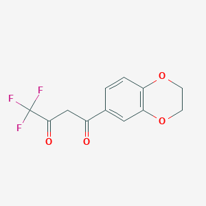 molecular formula C12H9F3O4 B4806151 1-(2,3-Dihydrobenzo[b][1,4]dioxin-6-yl)-4,4,4-trifluorobutane-1,3-dione CAS No. 832739-46-5