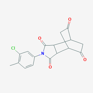 molecular formula C17H14ClNO4 B480616 4-(3-Chloro-4-methylphenyl)-4-azatricyclo[5.2.2.0~2,6~]undecane-3,5,8,10-tetrone CAS No. 459155-08-9