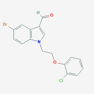 molecular formula C17H13BrClNO2 B480618 5-bromo-1-[2-(2-chlorophenoxy)ethyl]-1H-indole-3-carbaldehyde CAS No. 433320-27-5