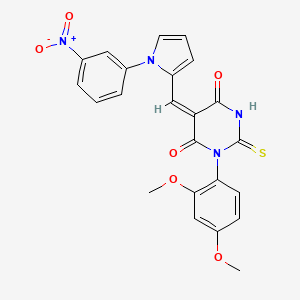 (5E)-1-(2,4-dimethoxyphenyl)-5-{[1-(3-nitrophenyl)-1H-pyrrol-2-yl]methylidene}-2-thioxodihydropyrimidine-4,6(1H,5H)-dione