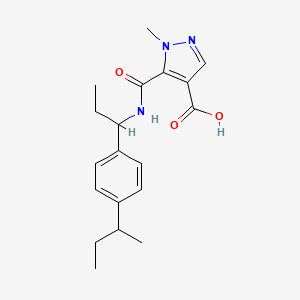 molecular formula C19H25N3O3 B4806263 5-({[1-(4-sec-butylphenyl)propyl]amino}carbonyl)-1-methyl-1H-pyrazole-4-carboxylic acid 