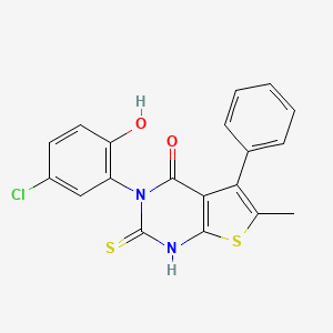 molecular formula C19H13ClN2O2S2 B4806308 3-(5-chloro-2-hydroxyphenyl)-2-mercapto-6-methyl-5-phenylthieno[2,3-d]pyrimidin-4(3H)-one 