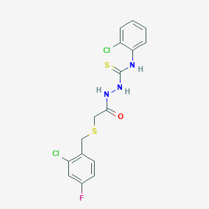 2-{[(2-chloro-4-fluorobenzyl)thio]acetyl}-N-(2-chlorophenyl)hydrazinecarbothioamide