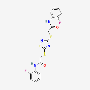 2,2'-[1,2,4-thiadiazole-3,5-diylbis(thio)]bis[N-(2-fluorophenyl)acetamide]