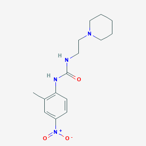 molecular formula C15H22N4O3 B4806331 N-(2-methyl-4-nitrophenyl)-N'-[2-(1-piperidinyl)ethyl]urea 