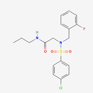 molecular formula C18H20ClFN2O3S B4806342 N~2~-[(4-chlorophenyl)sulfonyl]-N~2~-(2-fluorobenzyl)-N~1~-propylglycinamide 