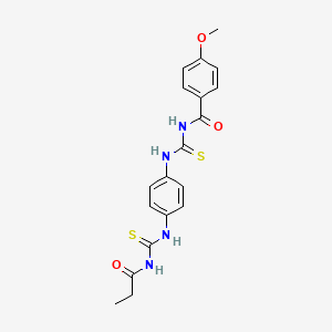 4-methoxy-N-{[(4-{[(propionylamino)carbonothioyl]amino}phenyl)amino]carbonothioyl}benzamide