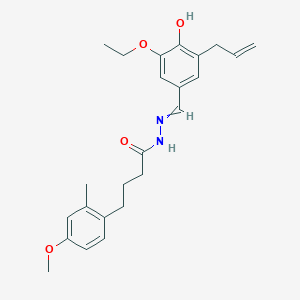 molecular formula C24H30N2O4 B480642 N'-(3-allyl-5-ethoxy-4-hydroxybenzylidene)-4-(4-methoxy-2-methylphenyl)butanohydrazide 