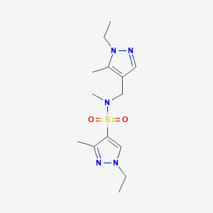 molecular formula C14H23N5O2S B4806420 1-ethyl-N-[(1-ethyl-5-methyl-1H-pyrazol-4-yl)methyl]-N,3-dimethyl-1H-pyrazole-4-sulfonamide 