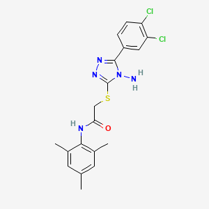 molecular formula C19H19Cl2N5OS B4806474 2-{[4-amino-5-(3,4-dichlorophenyl)-4H-1,2,4-triazol-3-yl]thio}-N-mesitylacetamide 