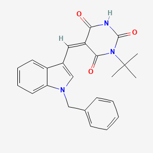 molecular formula C24H23N3O3 B4806521 5-[(1-benzyl-1H-indol-3-yl)methylene]-1-tert-butyl-2,4,6(1H,3H,5H)-pyrimidinetrione 