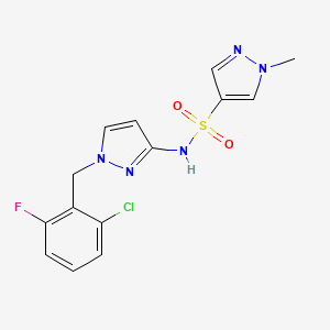 molecular formula C14H13ClFN5O2S B4806637 N~4~-[1-(2-CHLORO-6-FLUOROBENZYL)-1H-PYRAZOL-3-YL]-1-METHYL-1H-PYRAZOLE-4-SULFONAMIDE 