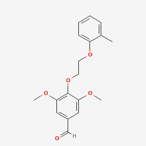 molecular formula C18H20O5 B4806647 3,5-dimethoxy-4-[2-(2-methylphenoxy)ethoxy]benzaldehyde 