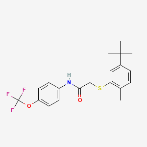 2-[(5-tert-butyl-2-methylphenyl)thio]-N-[4-(trifluoromethoxy)phenyl]acetamide