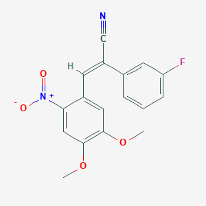 molecular formula C17H13FN2O4 B4806657 (2E)-3-(4,5-dimethoxy-2-nitrophenyl)-2-(3-fluorophenyl)prop-2-enenitrile 