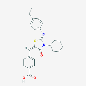 4-({3-Cyclohexyl-2-[(4-ethylphenyl)imino]-4-oxo-1,3-thiazolidin-5-ylidene}methyl)benzoic acid