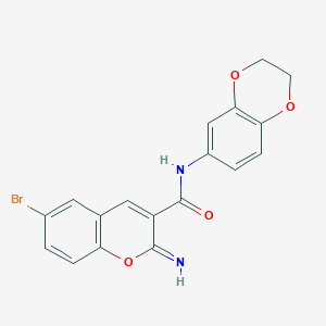 molecular formula C18H13BrN2O4 B4806800 6-bromo-N-(2,3-dihydro-1,4-benzodioxin-6-yl)-2-imino-2H-chromene-3-carboxamide 