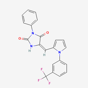 3-phenyl-5-({1-[3-(trifluoromethyl)phenyl]-1H-pyrrol-2-yl}methylene)-2,4-imidazolidinedione