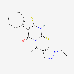 3-[1-(1-ethyl-3-methyl-1H-pyrazol-4-yl)ethyl]-2-sulfanyl-3,5,6,7,8,9-hexahydro-4H-cyclohepta[4,5]thieno[2,3-d]pyrimidin-4-one