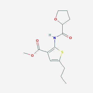 molecular formula C14H19NO4S B4806925 methyl 5-propyl-2-[(tetrahydro-2-furanylcarbonyl)amino]-3-thiophenecarboxylate 