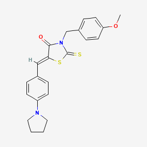 3-(4-methoxybenzyl)-5-[4-(1-pyrrolidinyl)benzylidene]-2-thioxo-1,3-thiazolidin-4-one