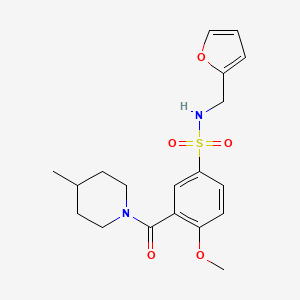 N-(2-furylmethyl)-4-methoxy-3-[(4-methyl-1-piperidinyl)carbonyl]benzenesulfonamide