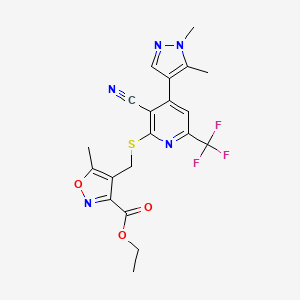 ethyl 4-({[3-cyano-4-(1,5-dimethyl-1H-pyrazol-4-yl)-6-(trifluoromethyl)-2-pyridinyl]thio}methyl)-5-methyl-3-isoxazolecarboxylate