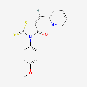 (5E)-3-(4-methoxyphenyl)-5-(pyridin-2-ylmethylidene)-2-sulfanylidene-1,3-thiazolidin-4-one