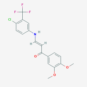 (2E)-3-{[4-chloro-3-(trifluoromethyl)phenyl]amino}-1-(3,4-dimethoxyphenyl)prop-2-en-1-one