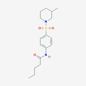 N-{4-[(3-methyl-1-piperidinyl)sulfonyl]phenyl}pentanamide