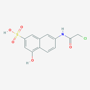 molecular formula C12H10ClNO5S B048070 6-(2-Chloroacetamido)-1-naphthol-3-sulfonic acid CAS No. 123733-06-2