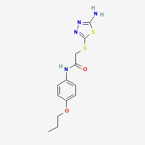 2-[(5-amino-1,3,4-thiadiazol-2-yl)thio]-N-(4-propoxyphenyl)acetamide