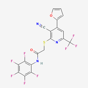 2-{[3-CYANO-4-(2-FURYL)-6-(TRIFLUOROMETHYL)-2-PYRIDYL]SULFANYL}-N~1~-(2,3,4,5,6-PENTAFLUOROPHENYL)ACETAMIDE