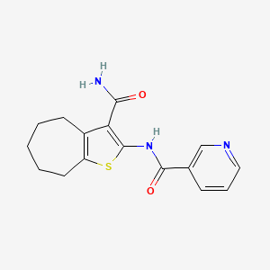 N-{3-CARBAMOYL-4H5H6H7H8H-CYCLOHEPTA[B]THIOPHEN-2-YL}PYRIDINE-3-CARBOXAMIDE