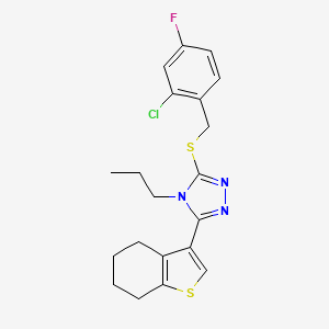 molecular formula C20H21ClFN3S2 B4807048 2-CHLORO-4-FLUOROBENZYL [4-PROPYL-5-(4,5,6,7-TETRAHYDRO-1-BENZOTHIOPHEN-3-YL)-4H-1,2,4-TRIAZOL-3-YL] SULFIDE 