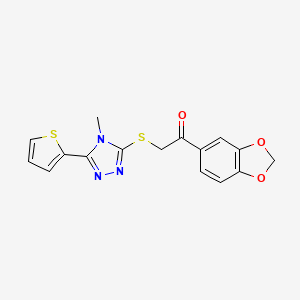 1-(1,3-Benzodioxol-5-yl)-2-[(4-methyl-5-thiophen-2-yl-1,2,4-triazol-3-yl)sulfanyl]ethanone