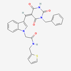 molecular formula C27H22N4O4S B4807097 2-[3-[(Z)-(1-benzyl-2,4,6-trioxo-1,3-diazinan-5-ylidene)methyl]indol-1-yl]-N-(thiophen-2-ylmethyl)acetamide 