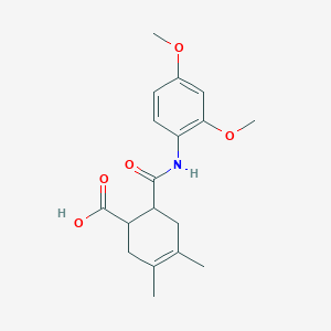 molecular formula C18H23NO5 B4807102 6-[(2,4-Dimethoxyphenyl)carbamoyl]-3,4-dimethylcyclohex-3-ene-1-carboxylic acid 