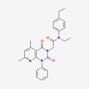 2-{5,7-DIMETHYL-2,4-DIOXO-1-PHENYL-1H,2H,3H,4H-PYRIDO[2,3-D]PYRIMIDIN-3-YL}-N-ETHYL-N-(4-ETHYLPHENYL)ACETAMIDE