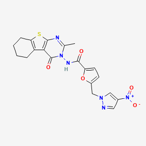 N-[2-METHYL-4-OXO-5,6,7,8-TETRAHYDRO[1]BENZOTHIENO[2,3-D]PYRIMIDIN-3(4H)-YL]-5-[(4-NITRO-1H-PYRAZOL-1-YL)METHYL]-2-FURAMIDE