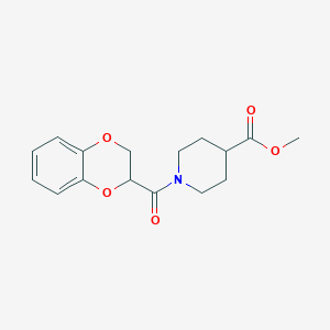 molecular formula C16H19NO5 B4807187 methyl 1-(2,3-dihydro-1,4-benzodioxin-2-ylcarbonyl)-4-piperidinecarboxylate 