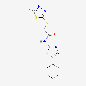 N-(5-cyclohexyl-1,3,4-thiadiazol-2-yl)-2-[(5-methyl-1,3,4-thiadiazol-2-yl)thio]acetamide