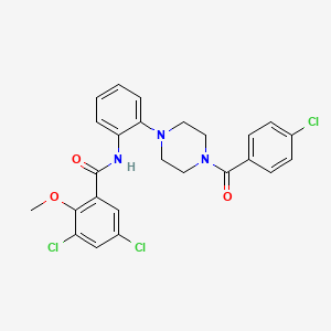 3,5-dichloro-N-{2-[4-(4-chlorobenzoyl)-1-piperazinyl]phenyl}-2-methoxybenzamide