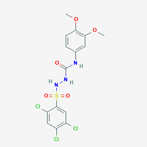 N-(3,4-dimethoxyphenyl)-2-[(2,4,5-trichlorophenyl)sulfonyl]hydrazinecarboxamide