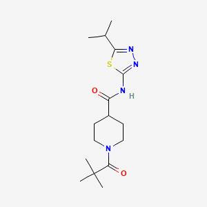 molecular formula C16H26N4O2S B4807253 1-(2,2-dimethylpropanoyl)-N-(5-isopropyl-1,3,4-thiadiazol-2-yl)-4-piperidinecarboxamide 