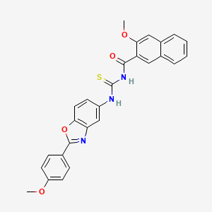 molecular formula C27H21N3O4S B4807271 3-methoxy-N-({[2-(4-methoxyphenyl)-1,3-benzoxazol-5-yl]amino}carbonothioyl)-2-naphthamide 